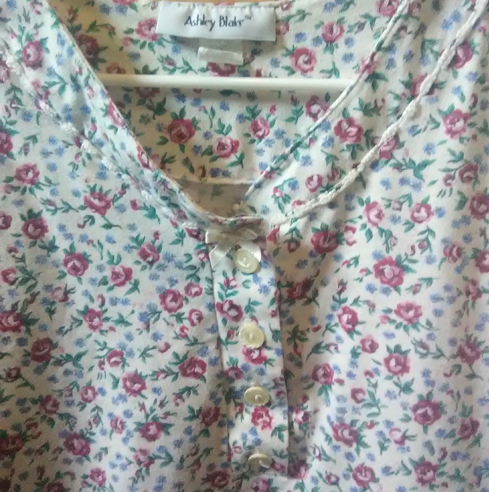 Vintage Ashley Blake Floral Bow Shirt